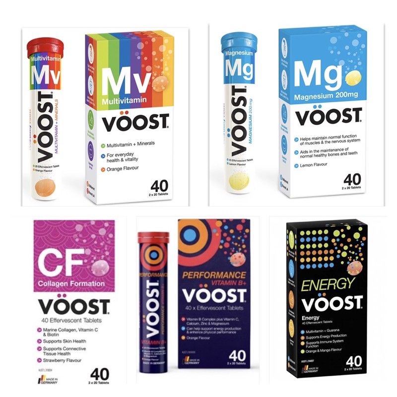 Voost Effervescent 40 Tablets (Collagen, Magnesium, Energy, Performance ...