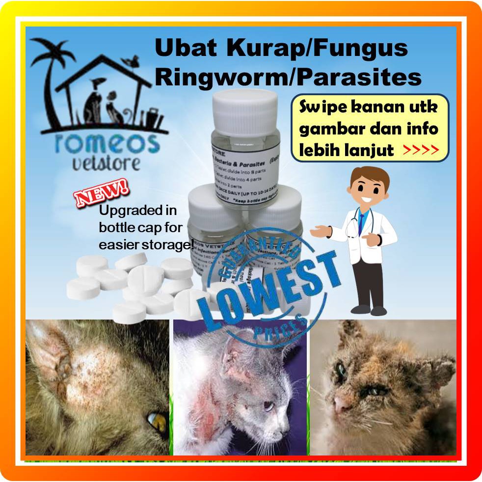 🔥Harga Termurah🔥 Ubat Kurap Kucing Anjing Cat Anti Fungal Ubat 