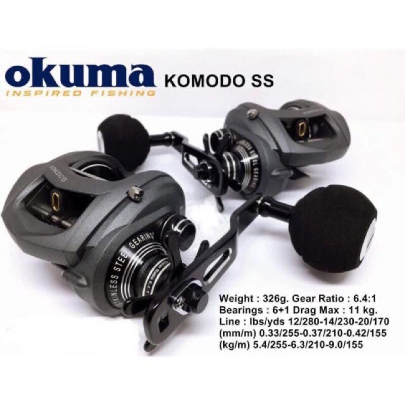 Okuma Komodo 364 SS Baitcaster Reel With Power Handle