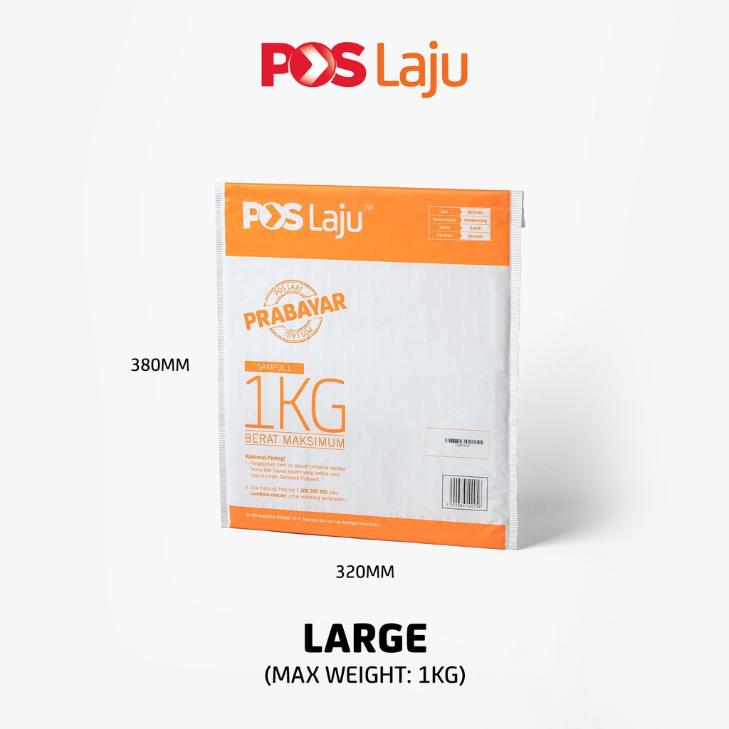 Alat Tulis Dan Aksesori Pejabat Pos Laju Prepaid Courier Parcel Envelope Bag Size L Orange Red Shopee Malaysia