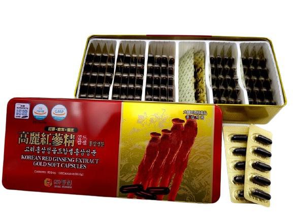 Korean Red Ginseng Extract Gold Soft Capsules 830mg x 120 Tablets 99.6g Health Supplements Foods Gifts Parents Memory Energy