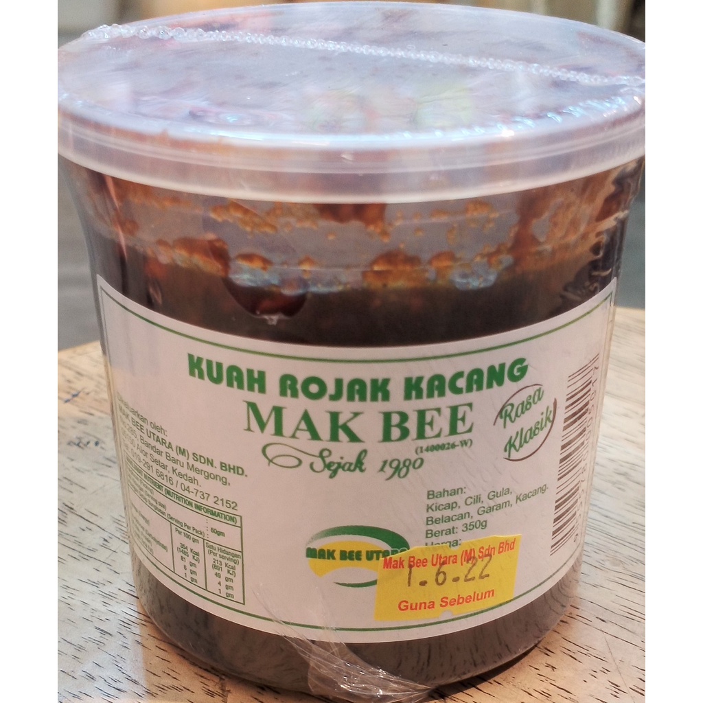 Kuah Rojak Kacang Mak Bee 350g Sejak 1980 Rasa Klasik Bahan Kicap