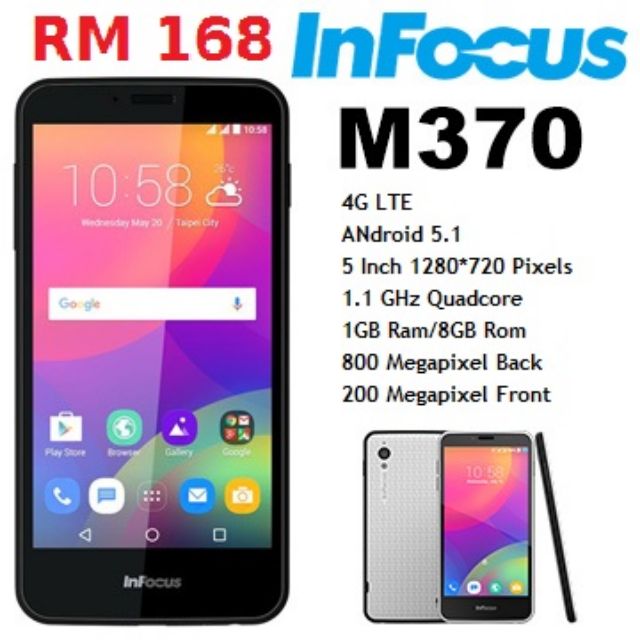 Hot Item Infocus M370 4g Lte Android 1gb Ram 8gb Rom Shopee Malaysia