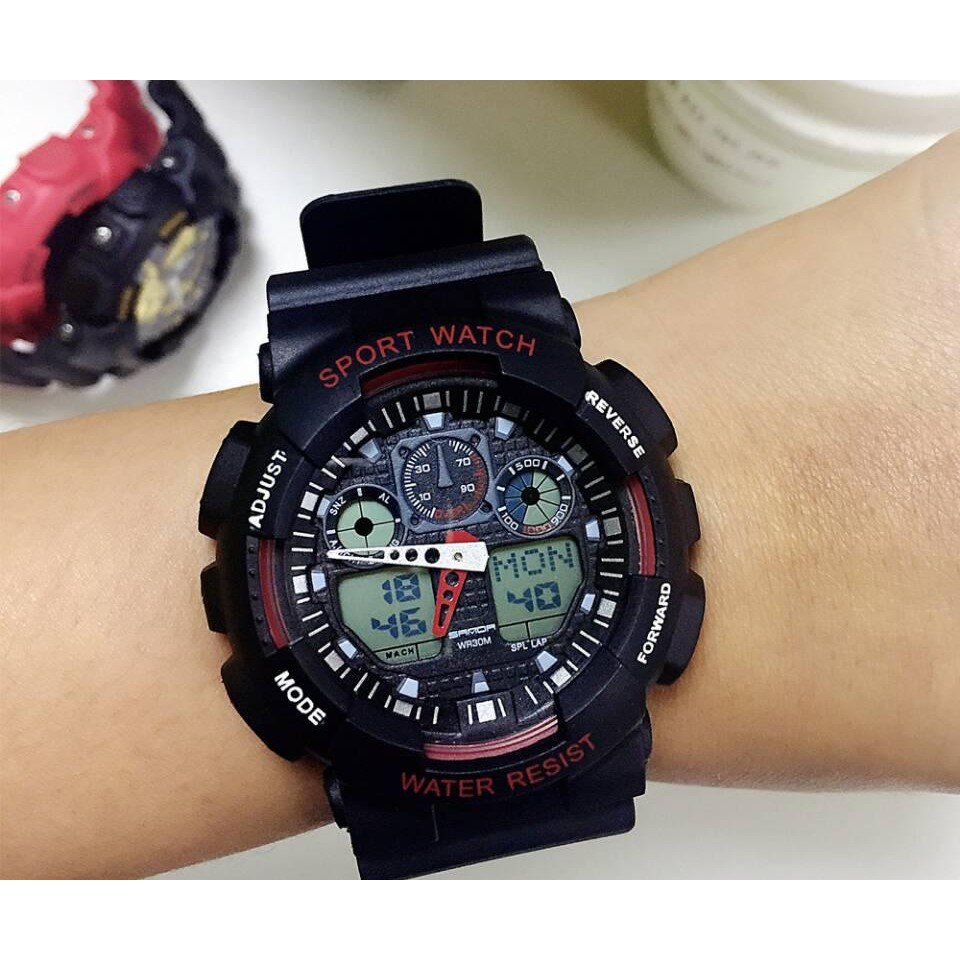 g shock ga 100 black red