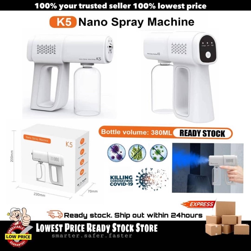 【Ready Stock】nano spray gun sanitizer sprayer nano steam gun k5 nano spray Wireless health Electric mist spray Wireless