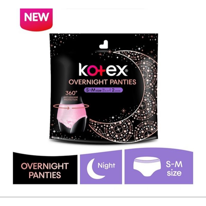 Kotex Overnight Panties SM (2's) / ML (2's) Shopee Malaysia