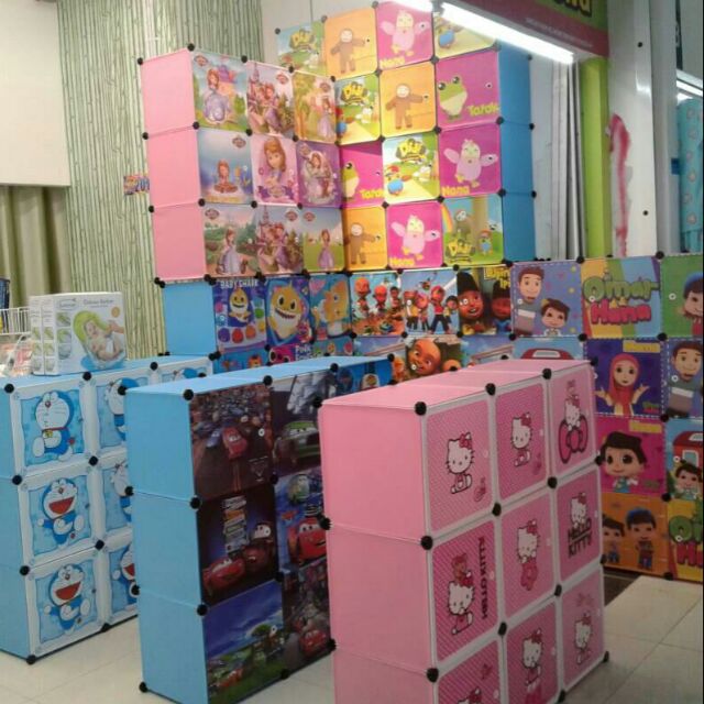 RESTOCK ALMARI  DIY  CUBE WARDROBE omar hana baby shark 