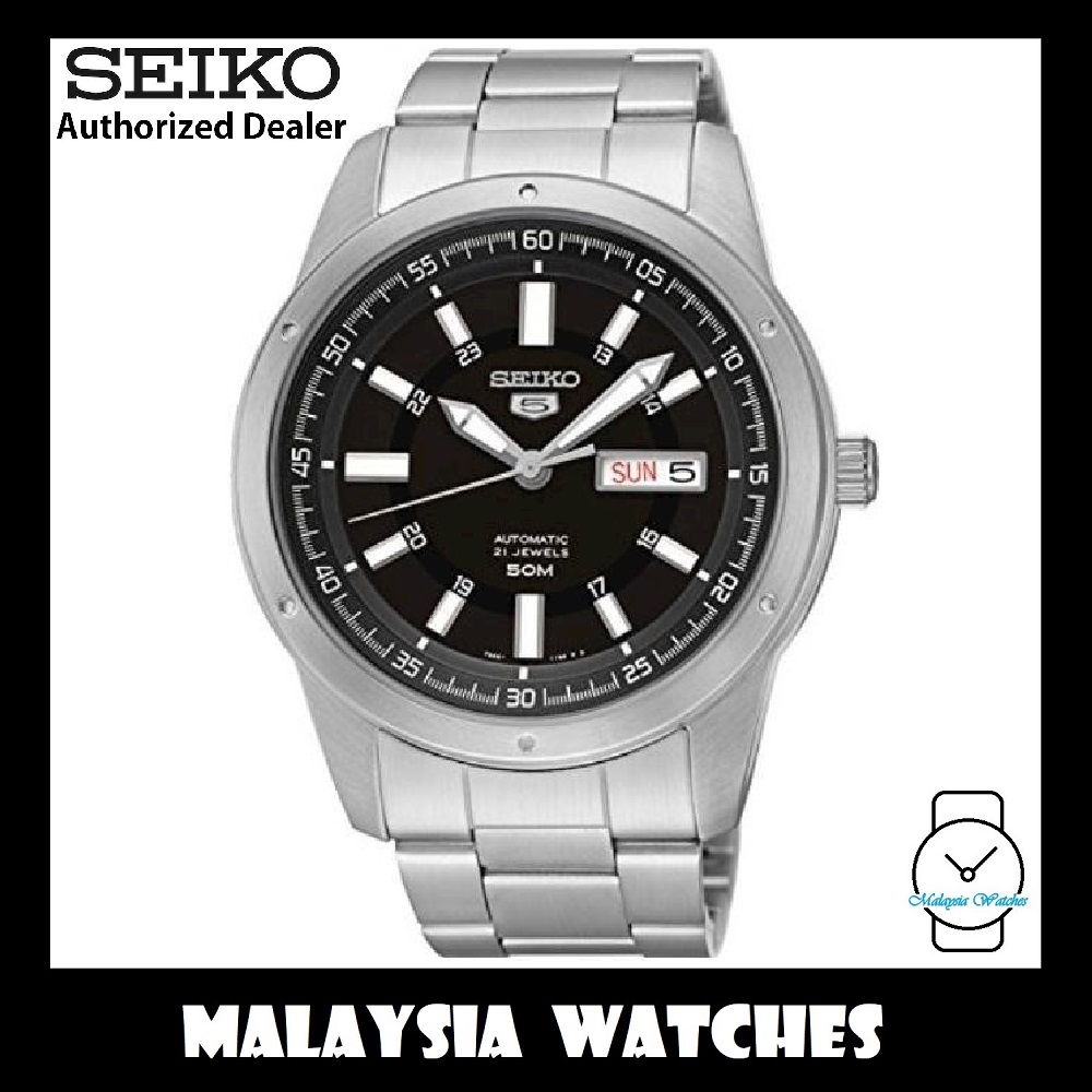 Seiko 5 SNKN13J1 Made in Japan Automatic Black Dial Hardlex Crystal Glass  Stainless Steel Men's Watch | Shopee Malaysia