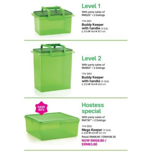 Buddy keeper Set Tupperware brands