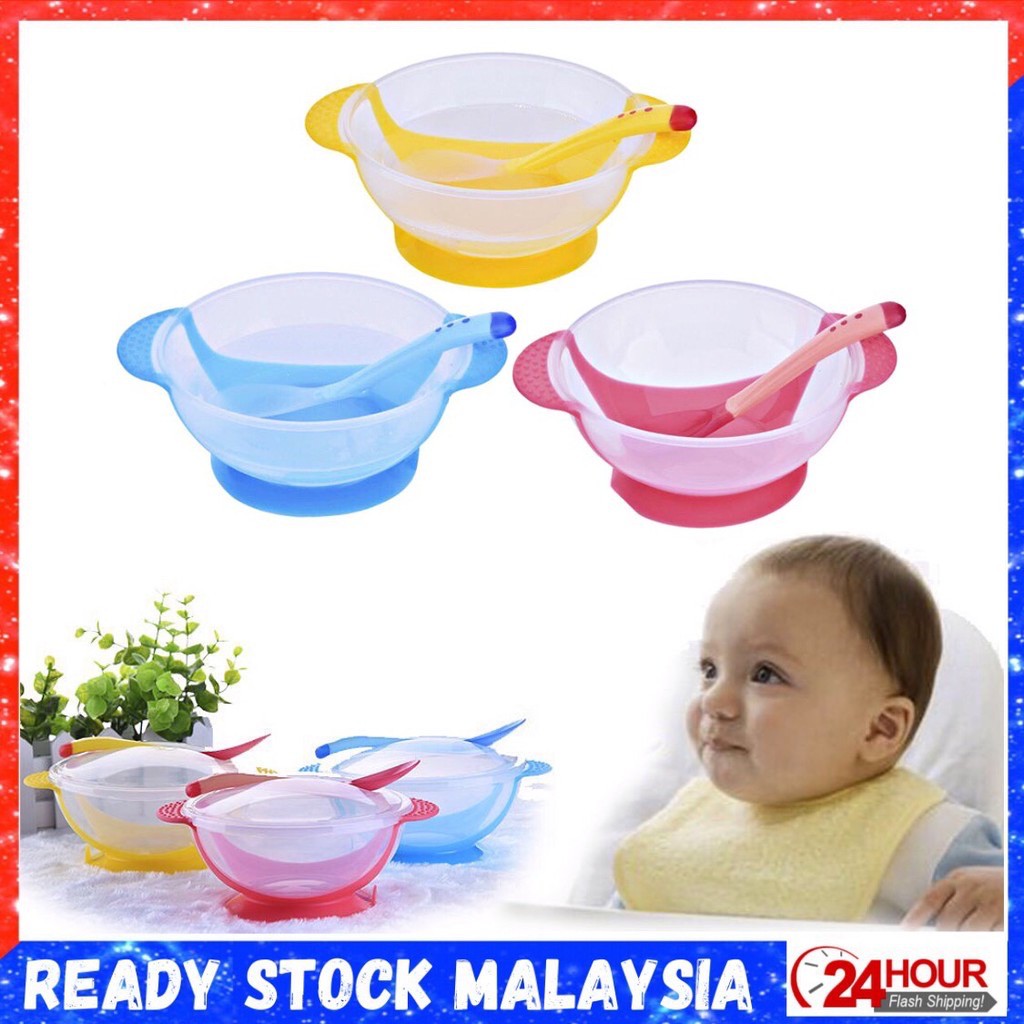  Baby  Feeding Bowl with Spoon Temperature Detection Baby  