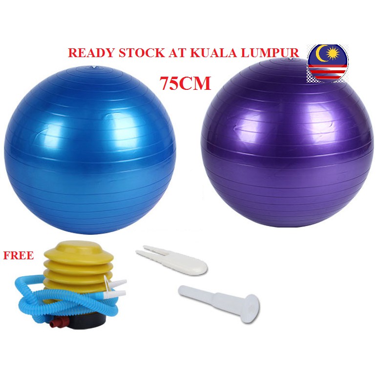 Yoga Ballgym Ball Exercise Ball 75 Cm Free Pump0 Shopee Malaysia
