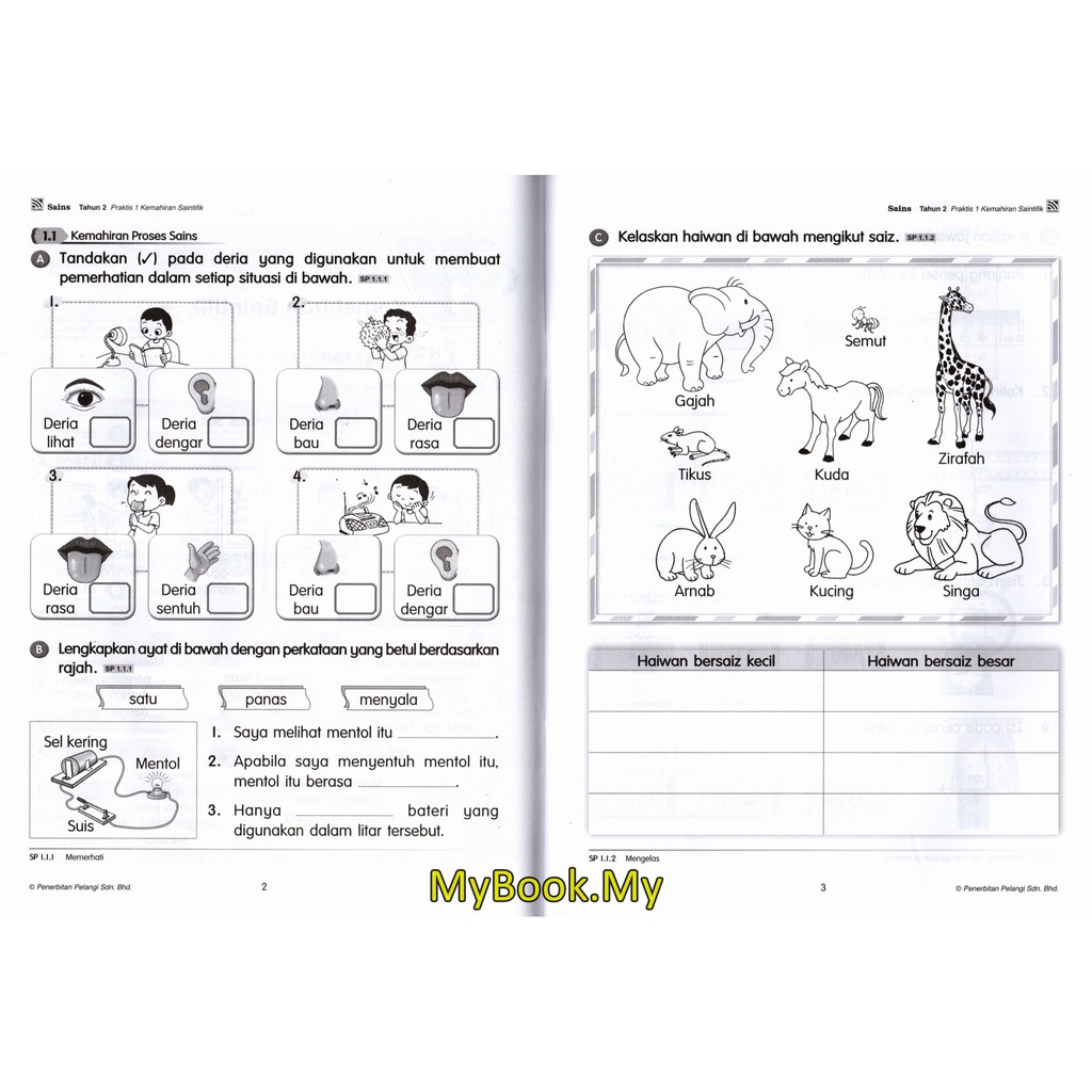 Myb Buku Latihan Praktis Kssr Sains Tahun 2 Pelangi Shopee Malaysia