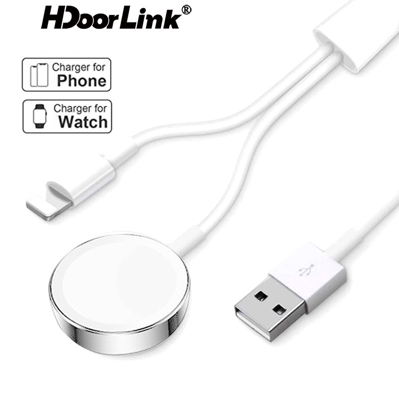 HdoorLink 2 in 1 Wireless Charger For Watch Series Magnetic Fast Charging Cable For A/ple Watch Generation 123456 Watch