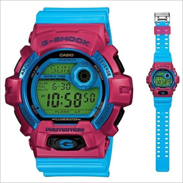 casio g shock pink blue