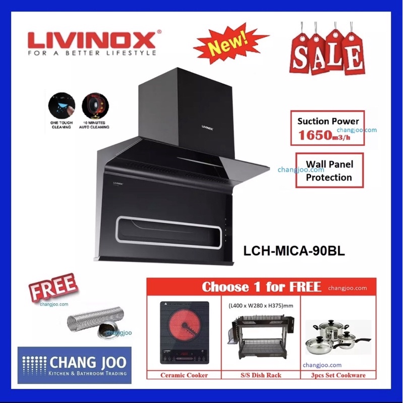 livinox cooker hood lch mica 90bl