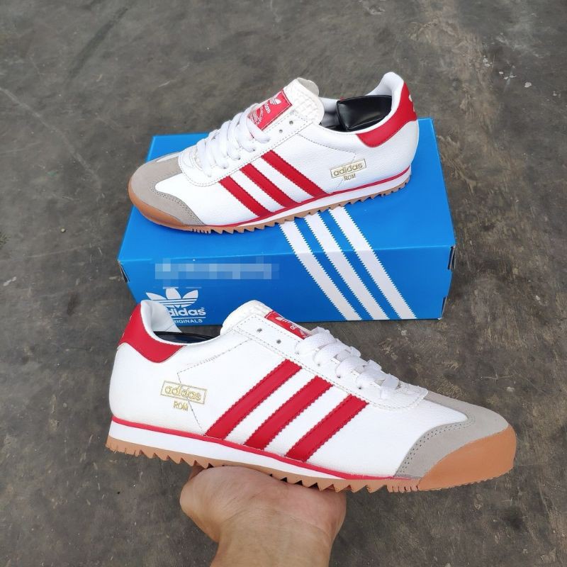 ☆ADIDAS ROM WHITE RED Shopee