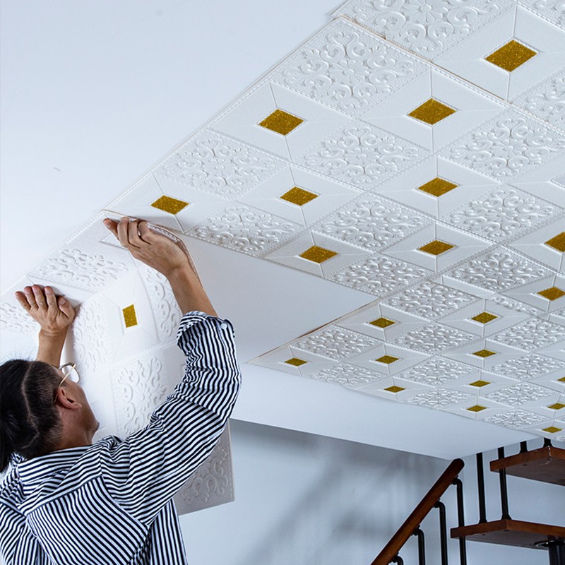 Foam wallpaper waterproof anticollision 3d bedroom TV background ceiling wallpaper self
