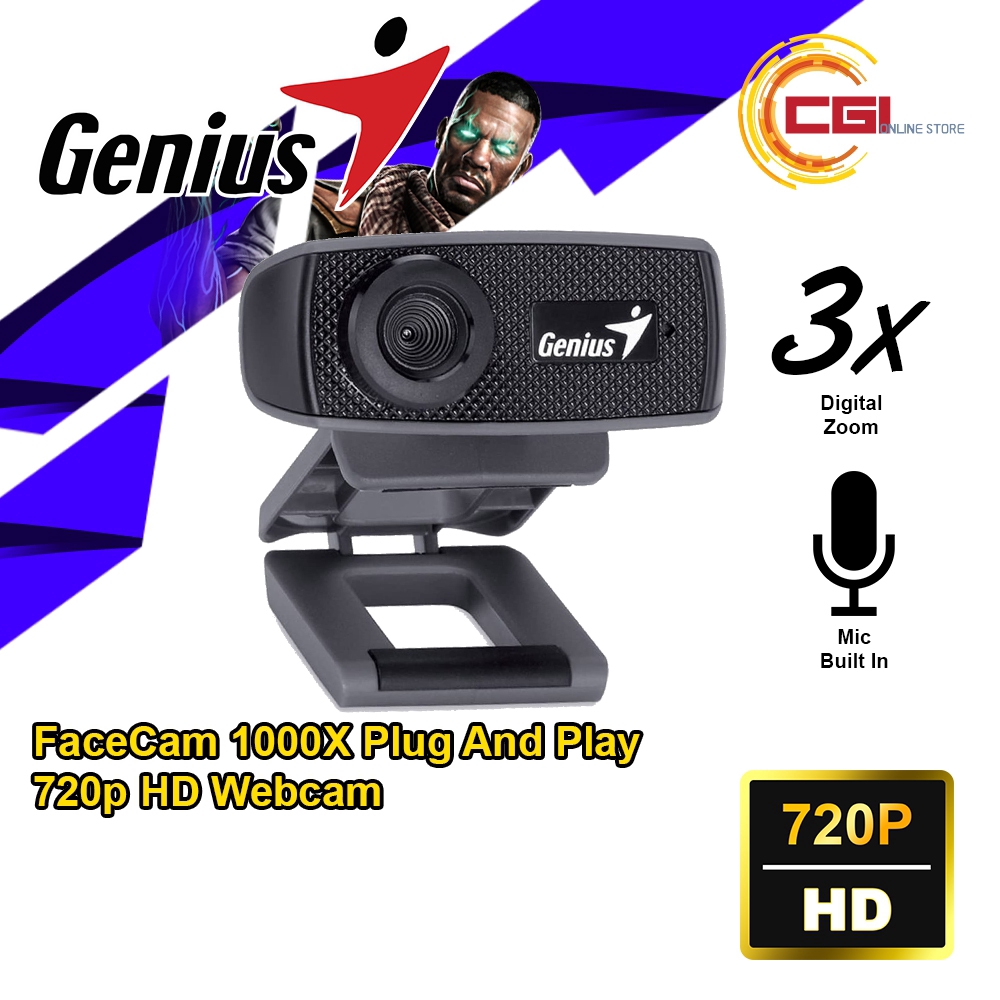 Genius cam Facecam 1000X 720p HD USB 2.0 3x Digital Zoom VideoChat