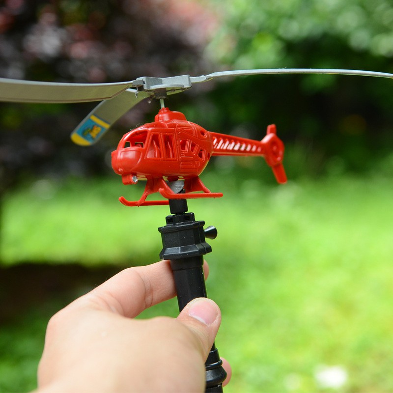 Pull String Handle Educational Helicopter Funny Outdoors Toys Gift For Children 