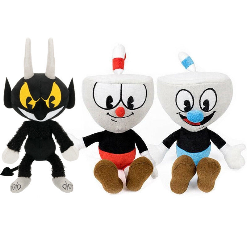 Details about   10" Cuphead Game Mugman Devil Demon Carnation Mecup Brocup Plush Kids Gift Toy 