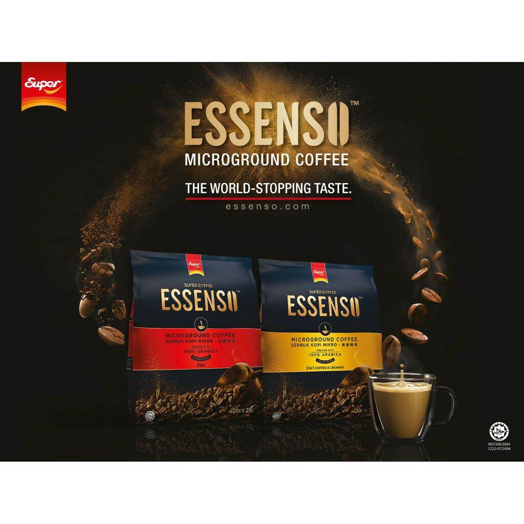 SUPER COFFEE ESSENSO MICROGROUND COFFEE CREATED WITH 100% ARABICA ...
