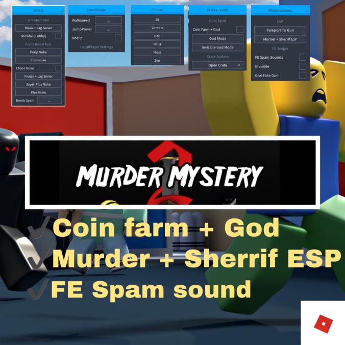 Buy Roblox Murder Mystery 2 Hack Coin Farm Murder Sherrif Esp Seetracker Malaysia