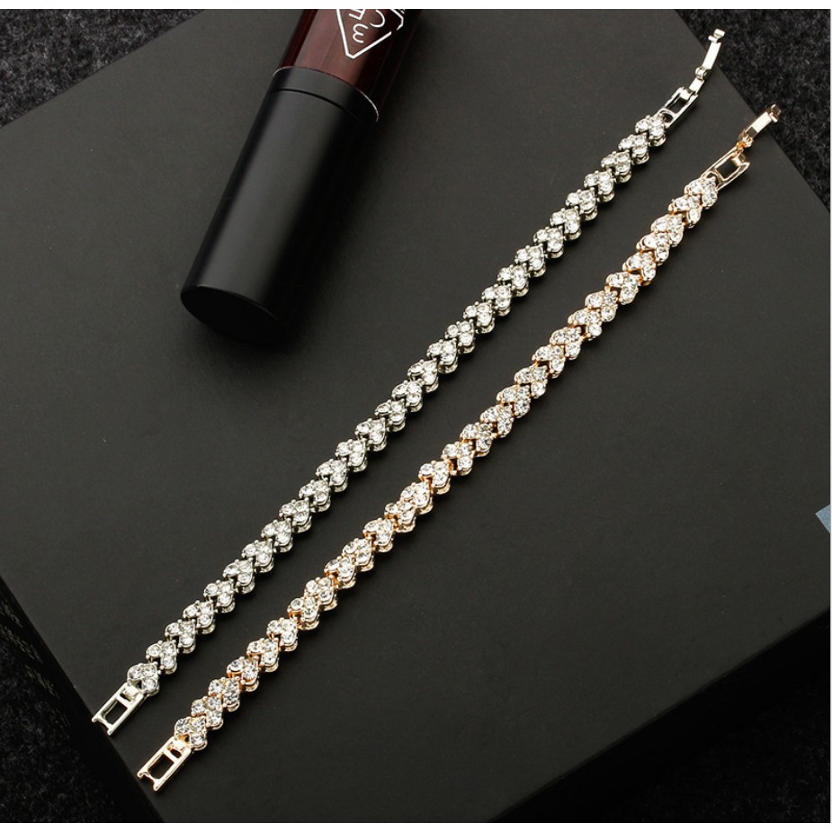 Ready Stock Diamond Bracelets Gelang Tangan Silver Gold Rosegold