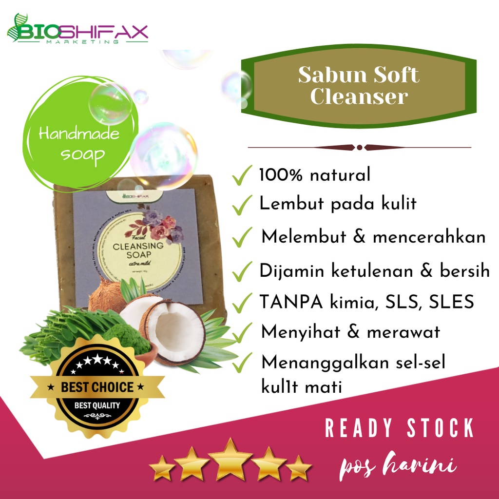 Facial Gentle Cleanser Soap Natural / Sabun Muka Alami / Olive Oil Soap - Bioshifax
