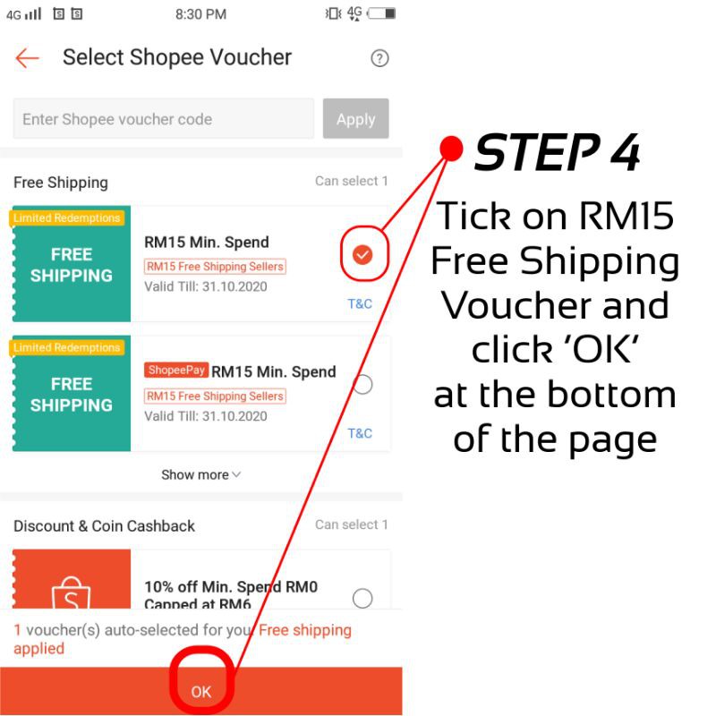Tutorial How To Apply Rm15 Free Shipping Voucher Shopee Malaysia