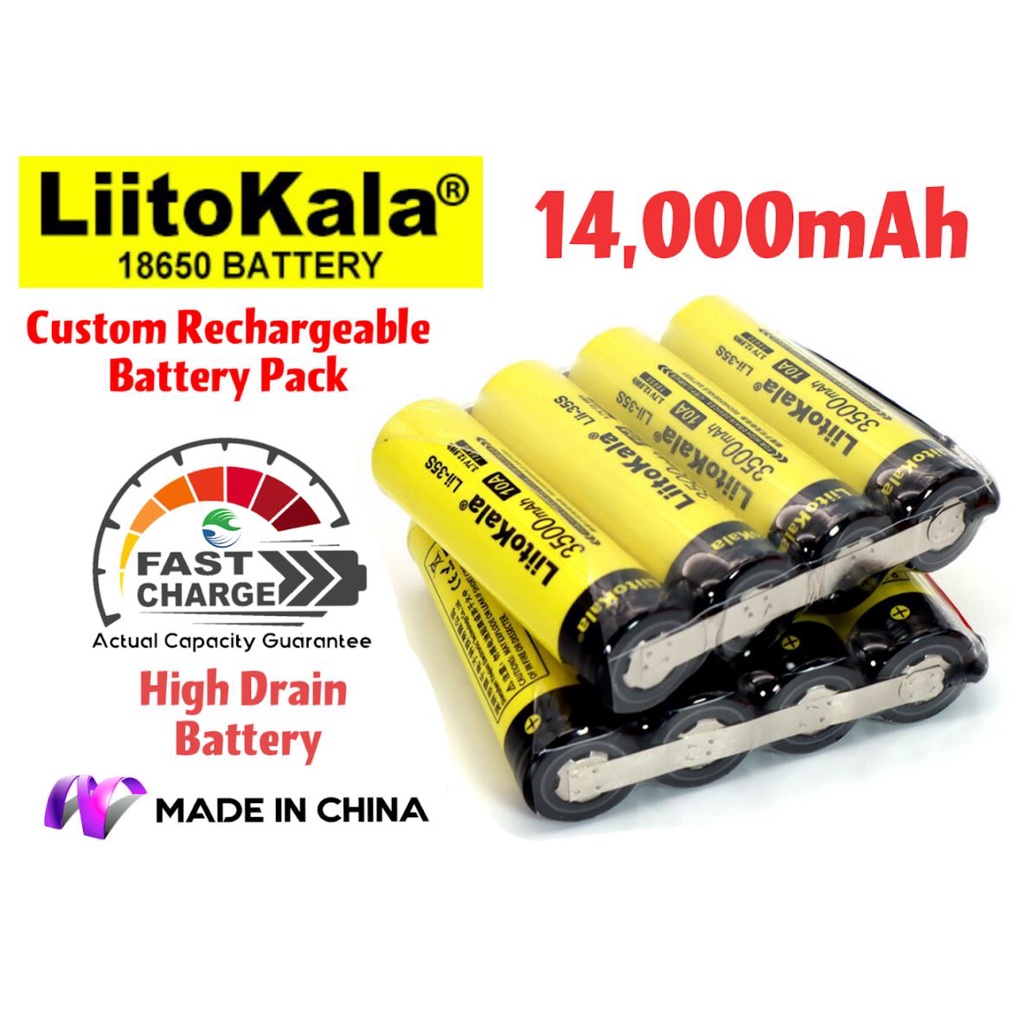 LiitoKala Lii 35S 18650 3.7V 4.2V 10500mAh 14000mAh Rechargeable ...