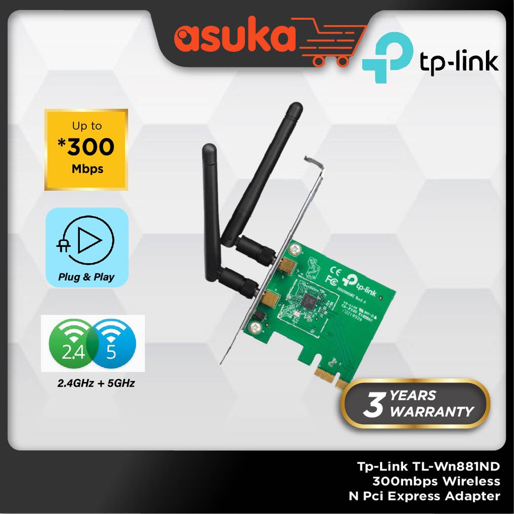 Tp-Link TL-Wn881ND 300mbps Wireless N Pci Express Adapter