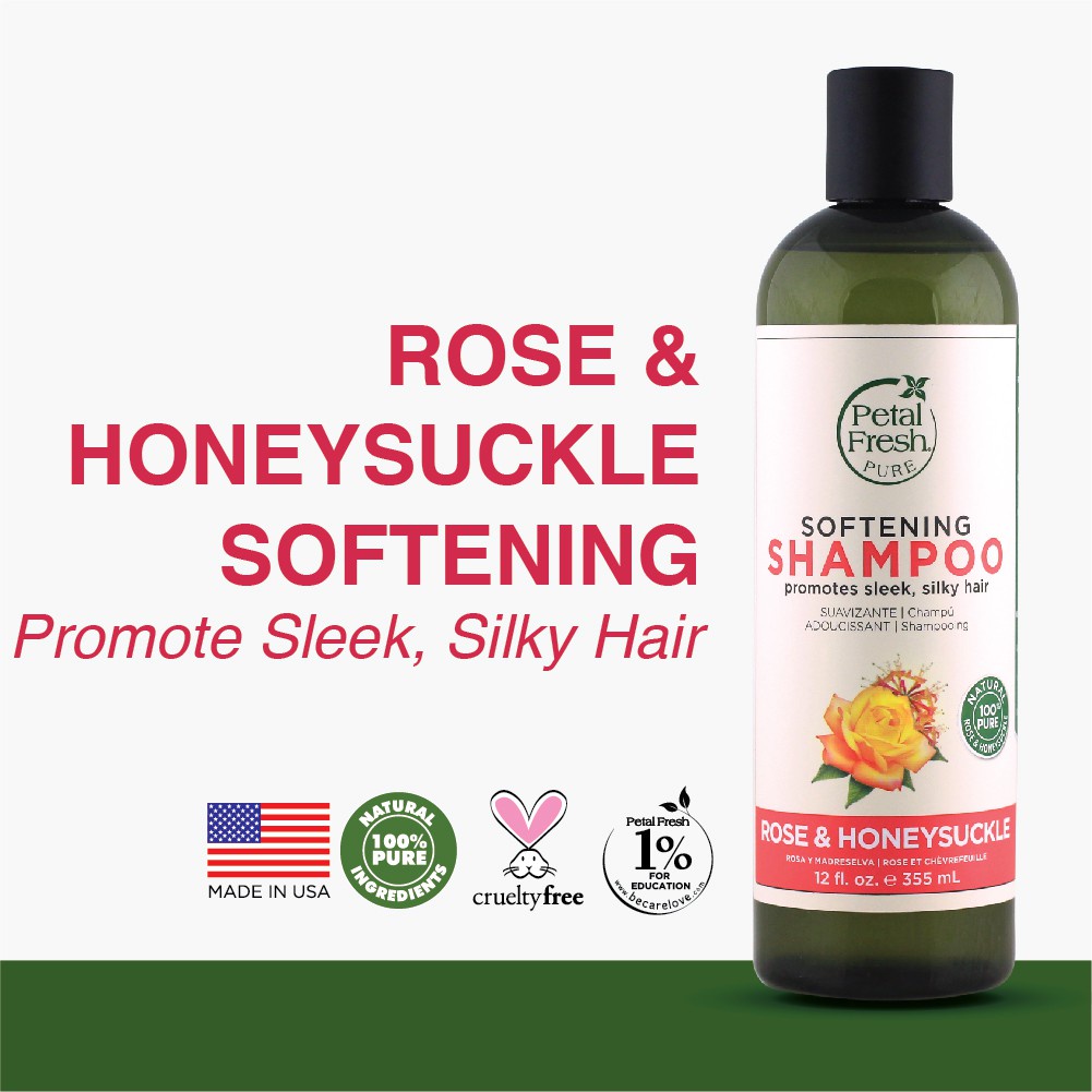 Petal Fresh Rose & Honeysuckle 355ml Shampoo for Softening Sleek Silky ...