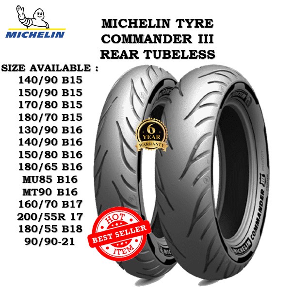 MICHELIN TAYAR COMMANDER III (REAR) | Shopee Malaysia