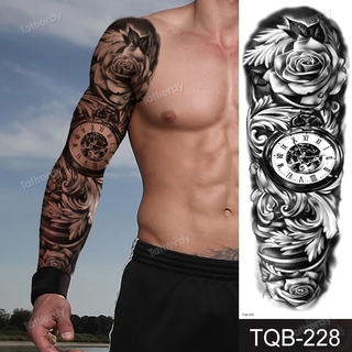 Full Arm Temporary Tattoos Large Totem Tribal Big Sleeve Tattoo Sticker Body Art Sexy Dragon Tiger Lion King Tattoo Designs Men Shopee Malaysia