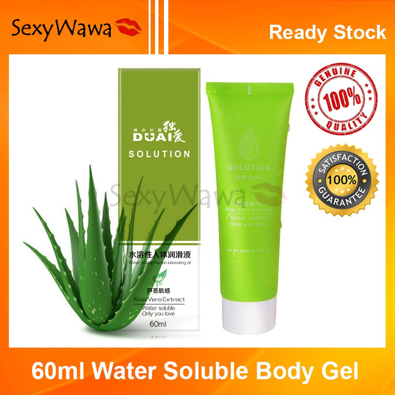 Body Gel 60ml Water Soluble Lubricant Aloe Vera Adult Sex Toy 3223