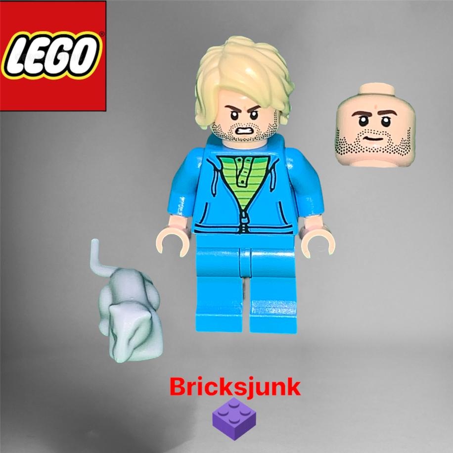 Lego City Minifigure (Blonde hair Man with grey rat)- Lego Build A