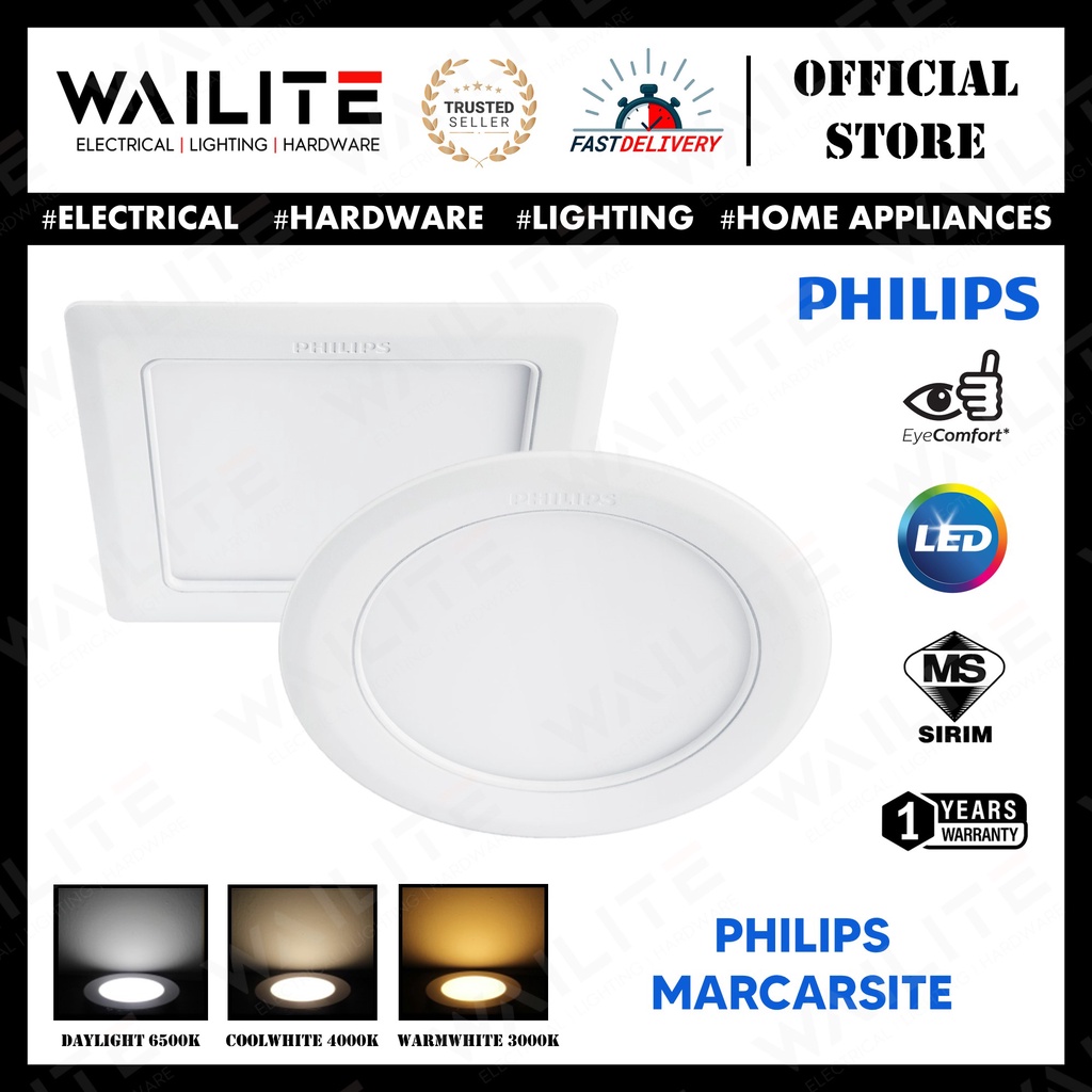 PHILIPS-MARCASITE 14w LED Downlight 6500K / Lampu Downlight LED ...