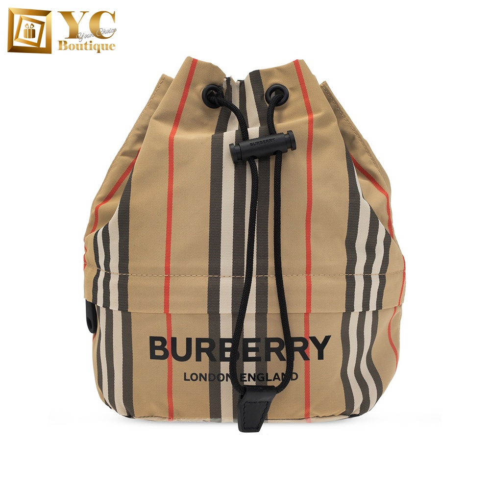 Burberry Icon Stripe Econyl® Drawcord Drawstring Bag for Women in Archive  Beige - 8026737-Archive beige | Shopee Malaysia