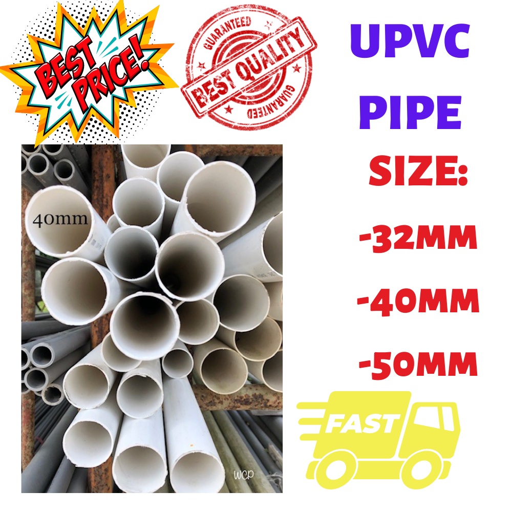 UPVC Pipe (WHITE){32mm/40mm/50mm}; wall thickness 0.3mm(+/) Shopee