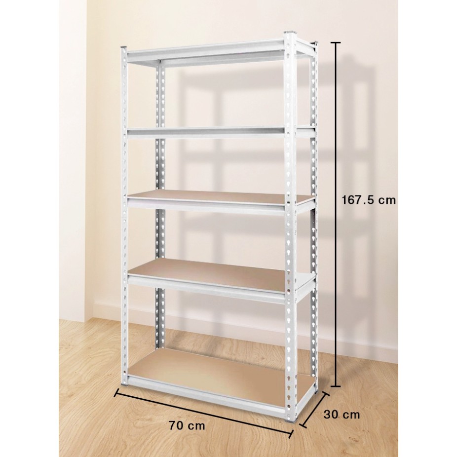 5 Tier Heavy Duty Powder Coated Metal Shelf Storage Rack Rak Logam Shopee Malaysia