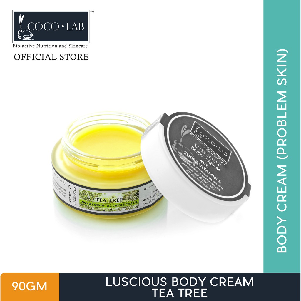 COCOLAB Luscious Body Cream - Tea Tree (problem skin, flaky skin, eczema) [Ultra Rich & Moisturiing]