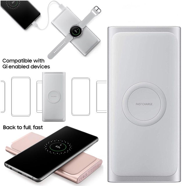 Power Piston 5000 mAh Wireless Charging Power Bank Dual Device Wireless Portable Wireless Battery Pack Unique Suction Cup Design High Output USB-A Qi Charger