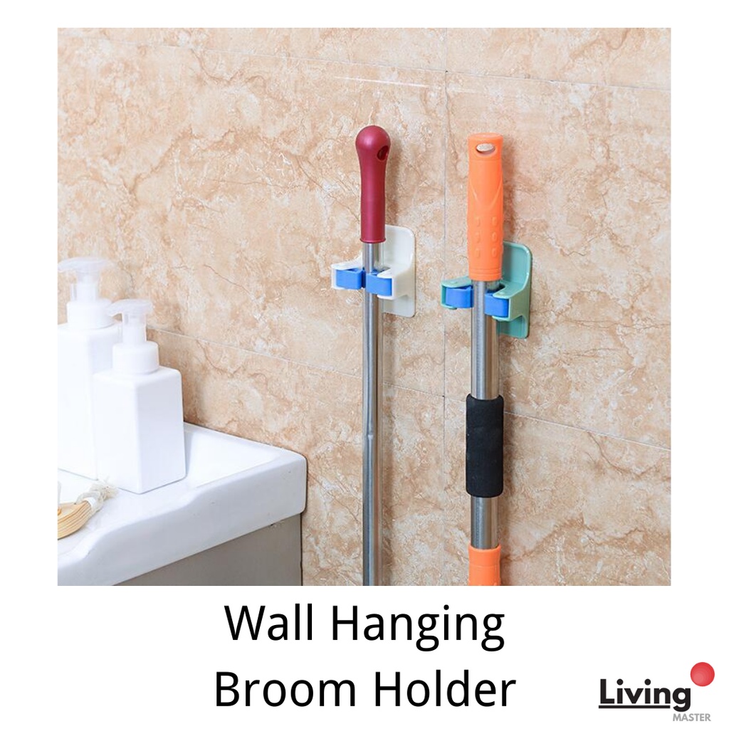 Wall Hanging Broom Holder Wall Mounted Mop Organizer Holder Brush Broom Hanger Home Storage Rack