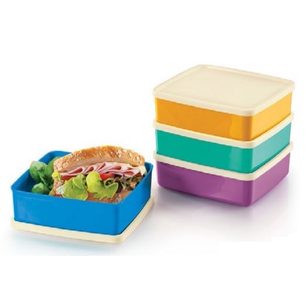 Tupperware Large Square-A-Way (620ml x 4 Pcs)