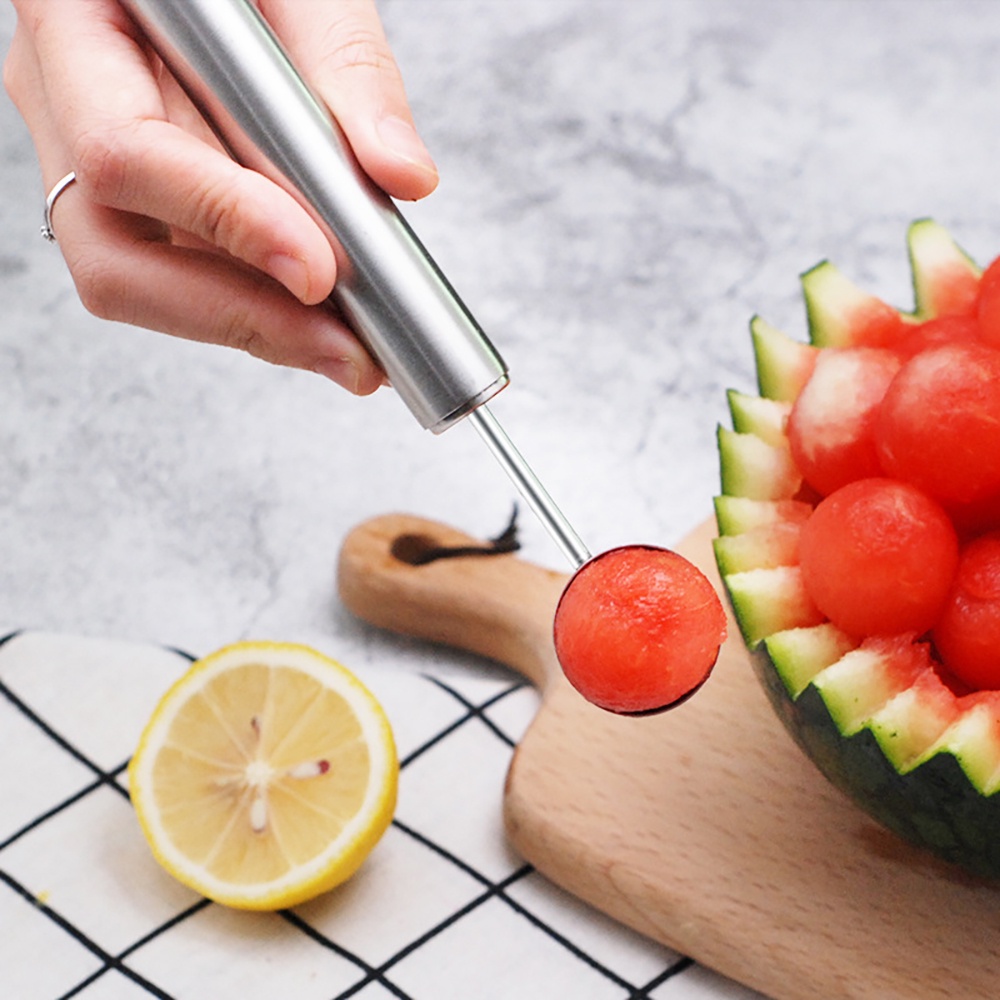 Melon Baller Scoop Set, Stainless Steel DualPurpose Fruit Salad Scoop