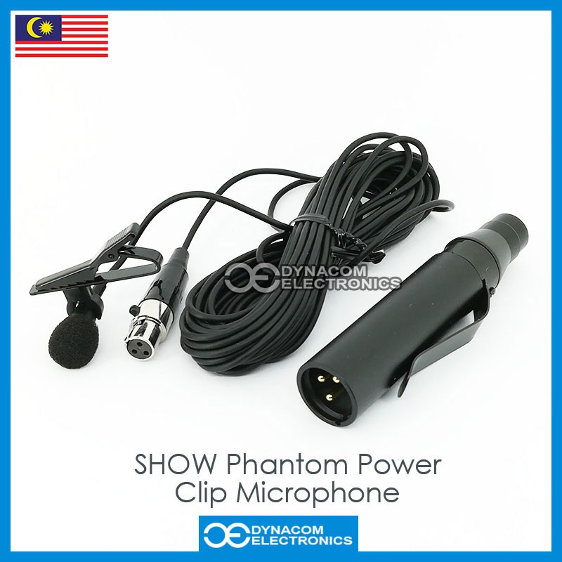 SHOW CB330 48V PHANTOM POWER CLIP TIE MICROPHONE [ Mikrofon Sepit