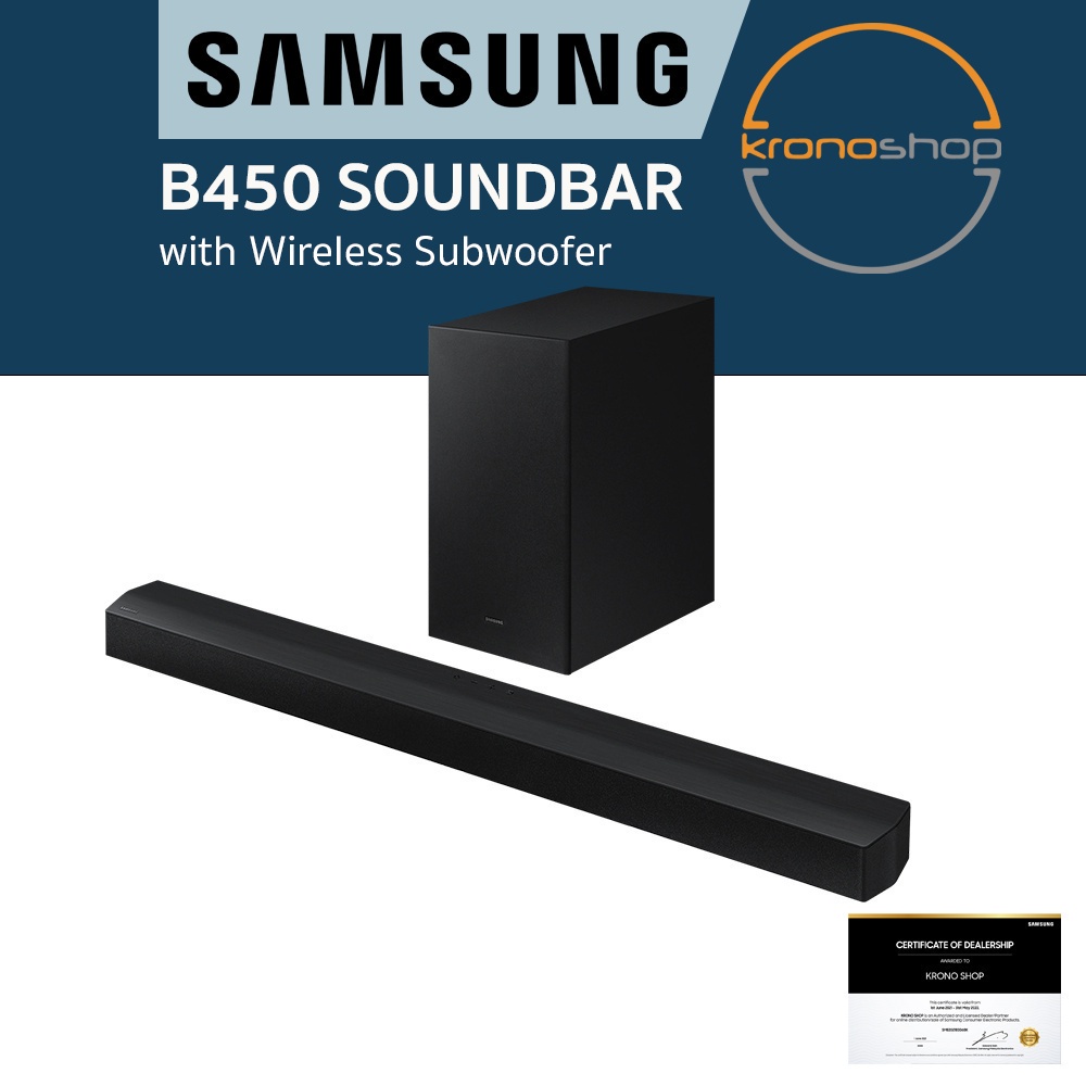 [2022 NEW] Samsung B450 2.1ch Soundbar with Wireless Subwoofer HWB450