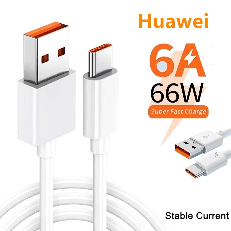 Huawei 66W 6A Super Fast Charger Cable Fast USB Type C Charging Data ...