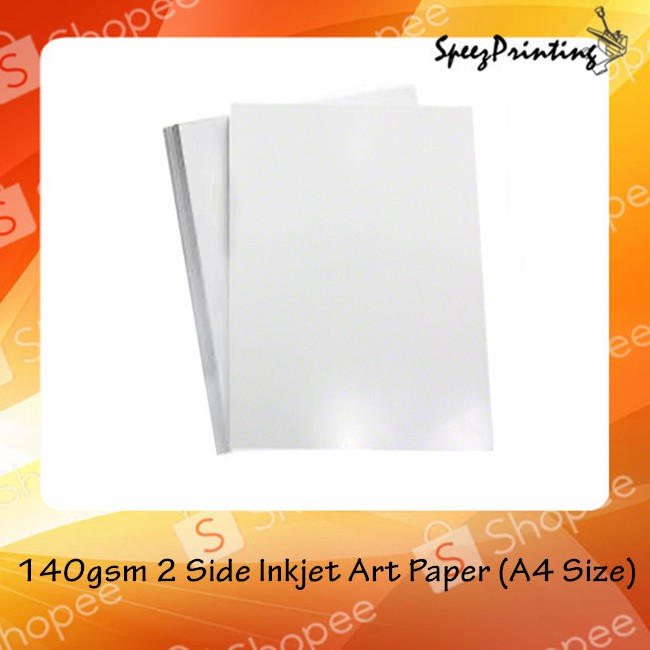 140gsm 2 Side Inkjet Art Paper (A4 Size) 50pcs/perpack Shopee Malaysia