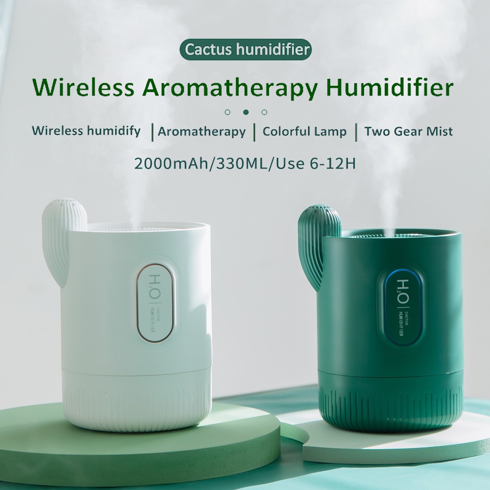 🔥Add essential oils🔥Portable Wireless air Humidifier 300ML 2000mAh ...